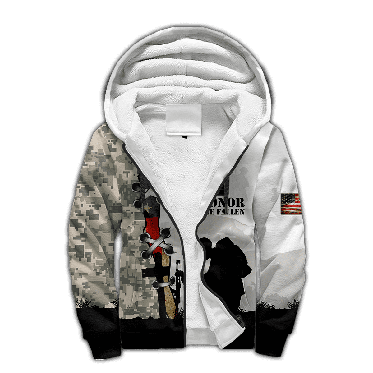 American Veteran 3D Over Printed Unisex Deluxe Hoodie ML