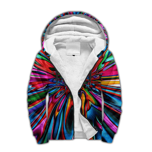 Hippie 3D All Over Printed For Men And Women Fleece Zip-up Hoodie