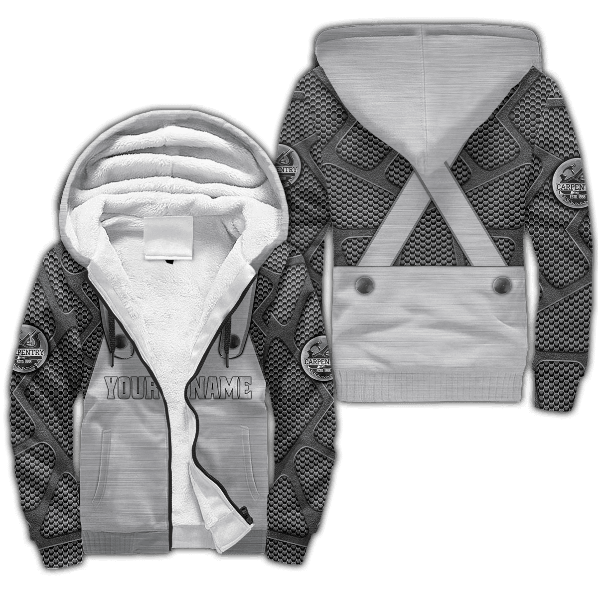 Personalized Name Carpenter 3D All Over Printed Unisex Shirts Metal Pattern Ver 4