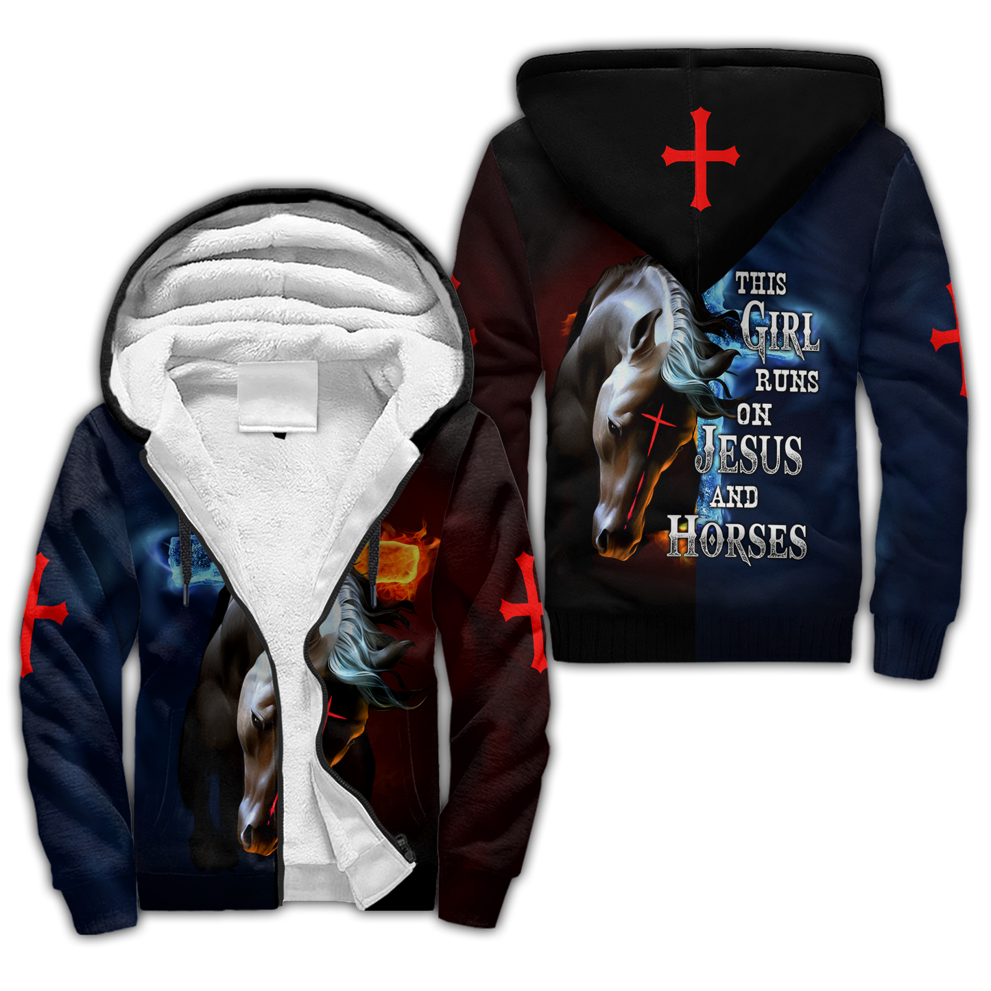 Horse And Jesus 3D All Over Printed Shirts For Men And Women