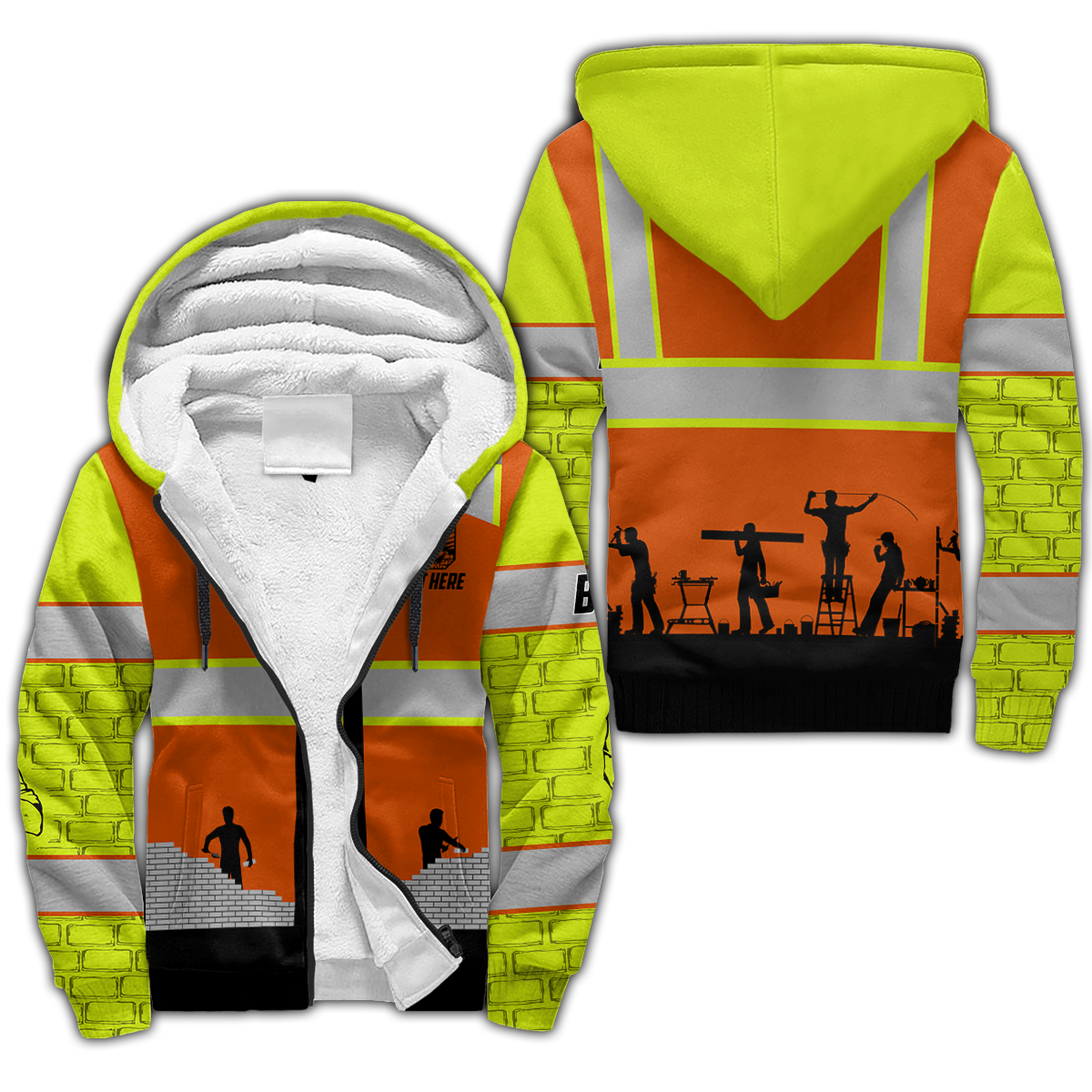 Premium Unisex Hoodie Customize Bricklayer Safety ML