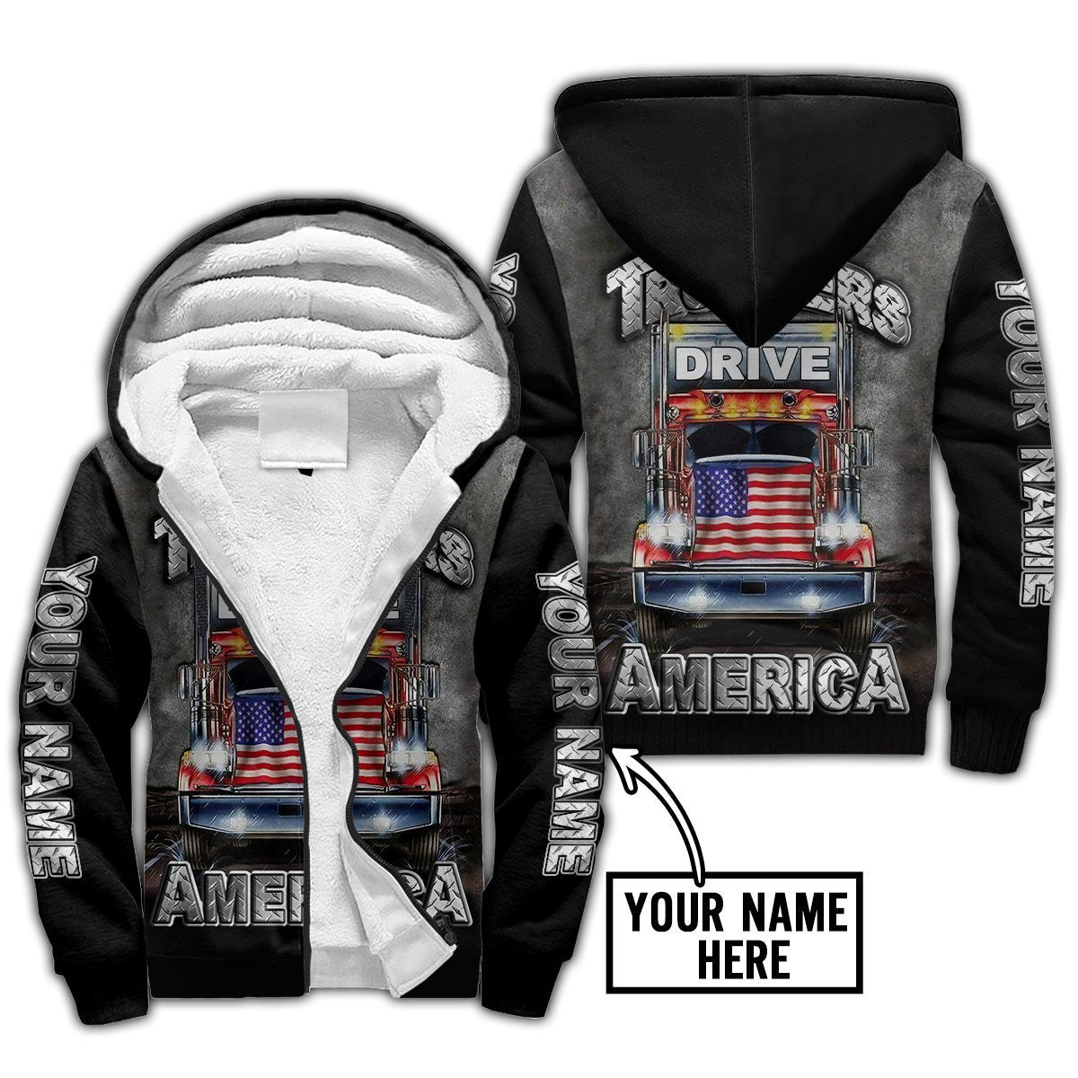 Premium Trucker Personalized Name 3D All Over Printed Unisex Shirts