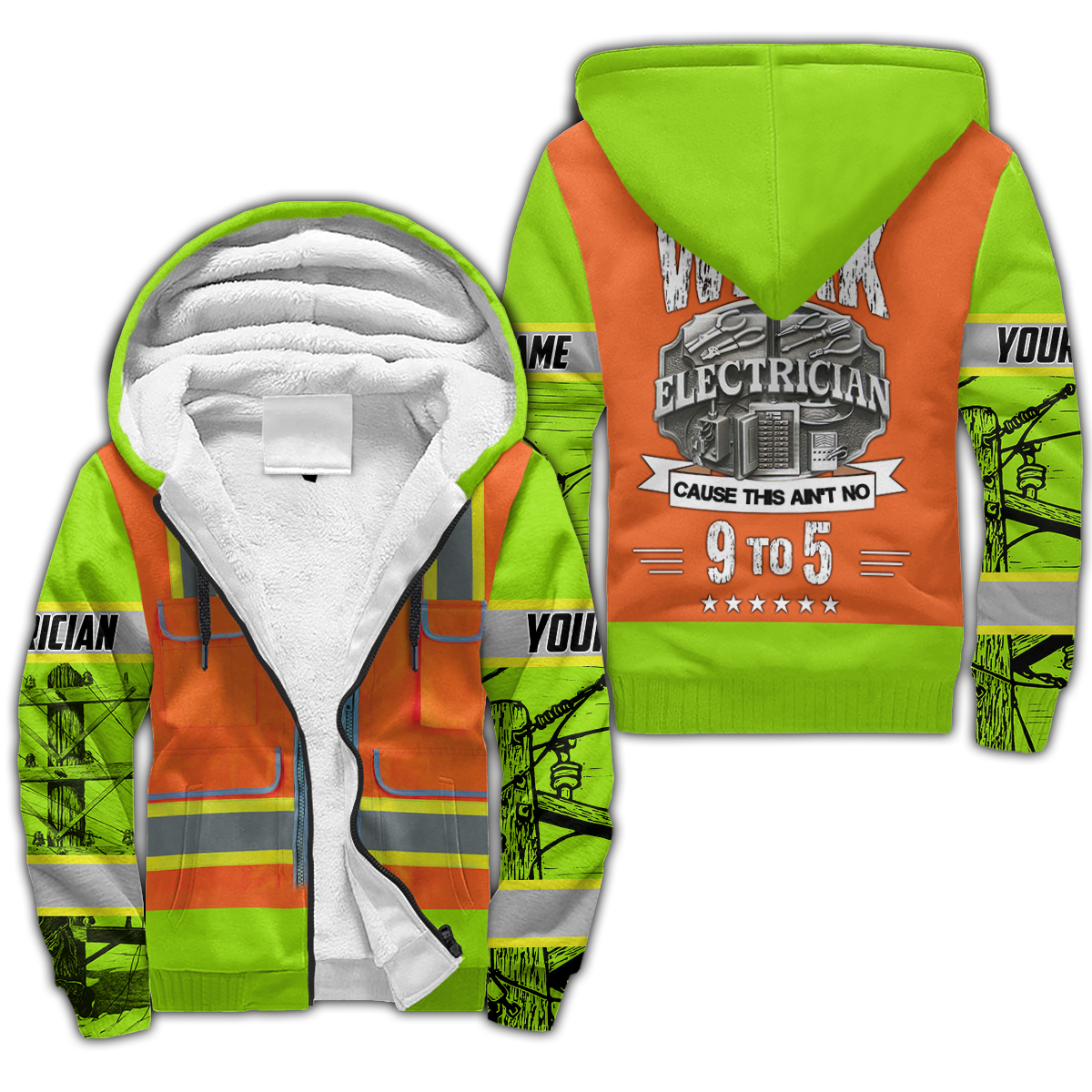 Electrician And Lineman Personalized Safety 3D All Over Printed Premium Unisex Hoodie ML