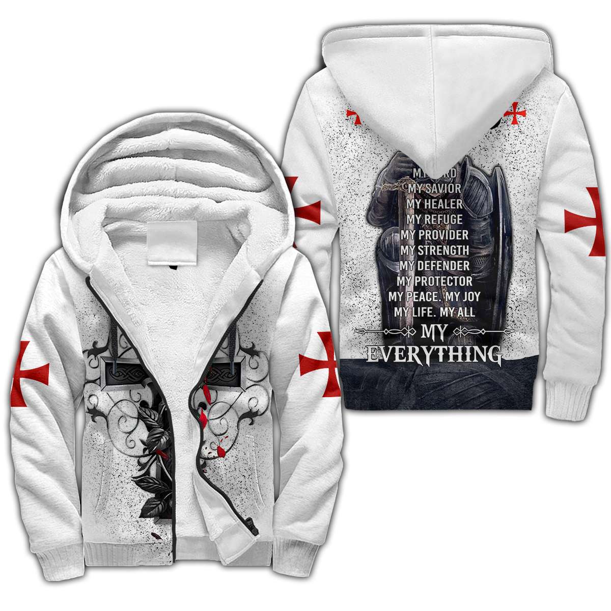 Jesus Christ Cross and Roses 3D Printed Hoodie, T-Shirt for Men and Women