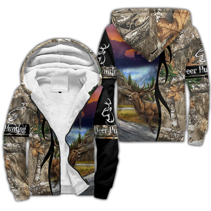 Deer Hunting 3D Over Printed Unisex Deluxe Hoodie ML