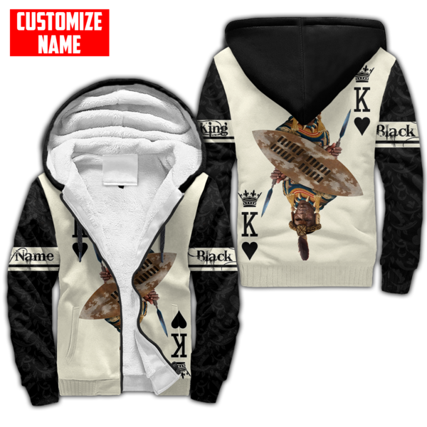 African Culture Black King Zulu Unisex Hoodie ML Personalize Name