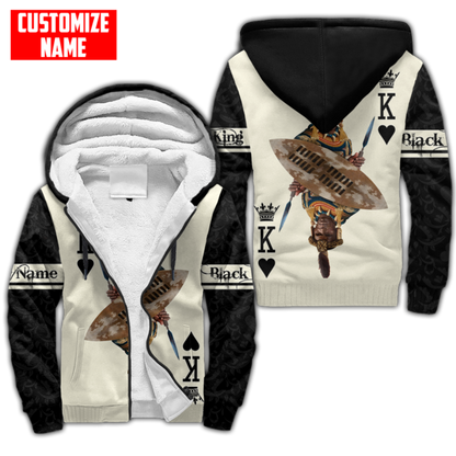 African Culture Black King Zulu Unisex Hoodie ML Personalize Name