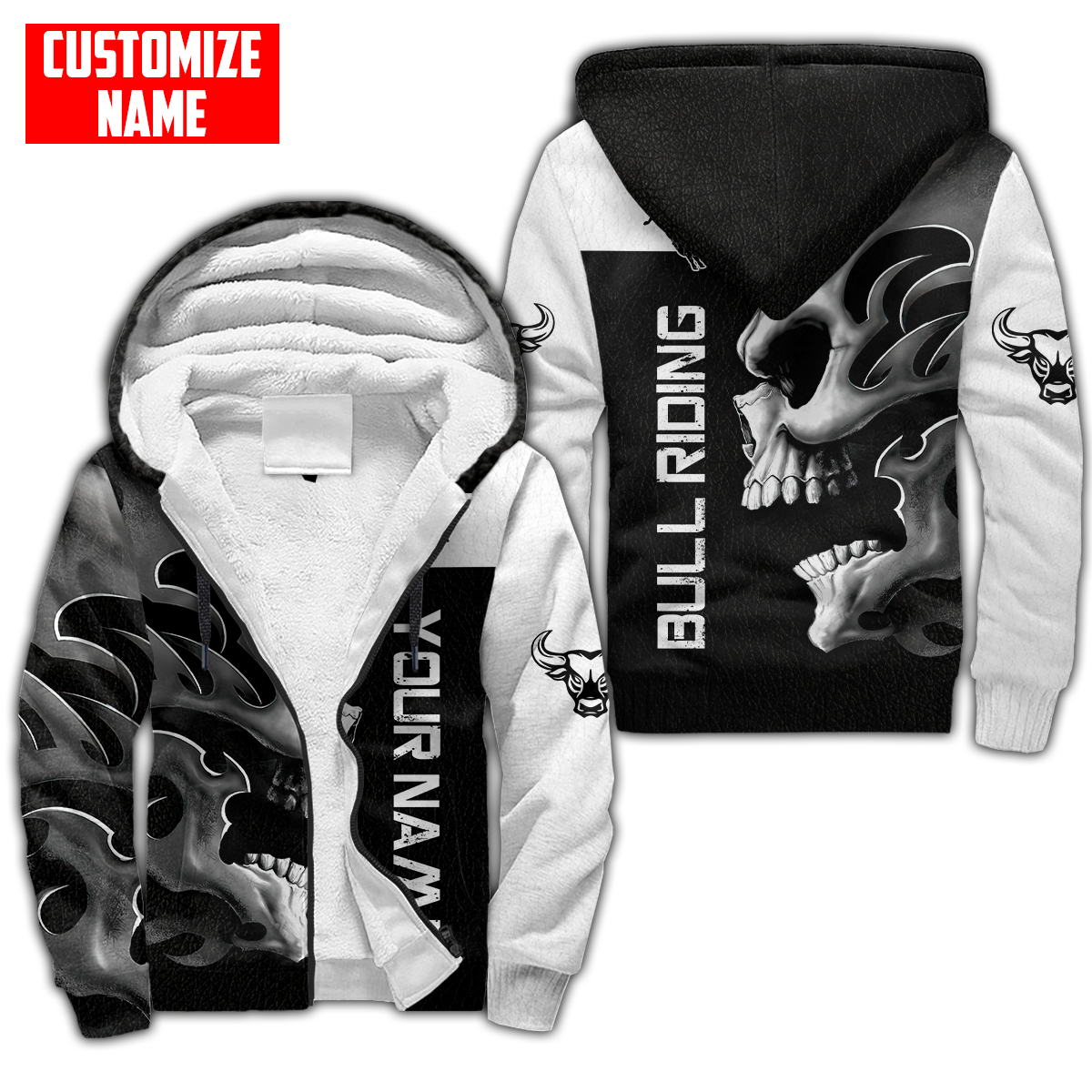 Personalized Name Rodeo Skull 3D All Over Printed Unisex Shirts Bull Riding
