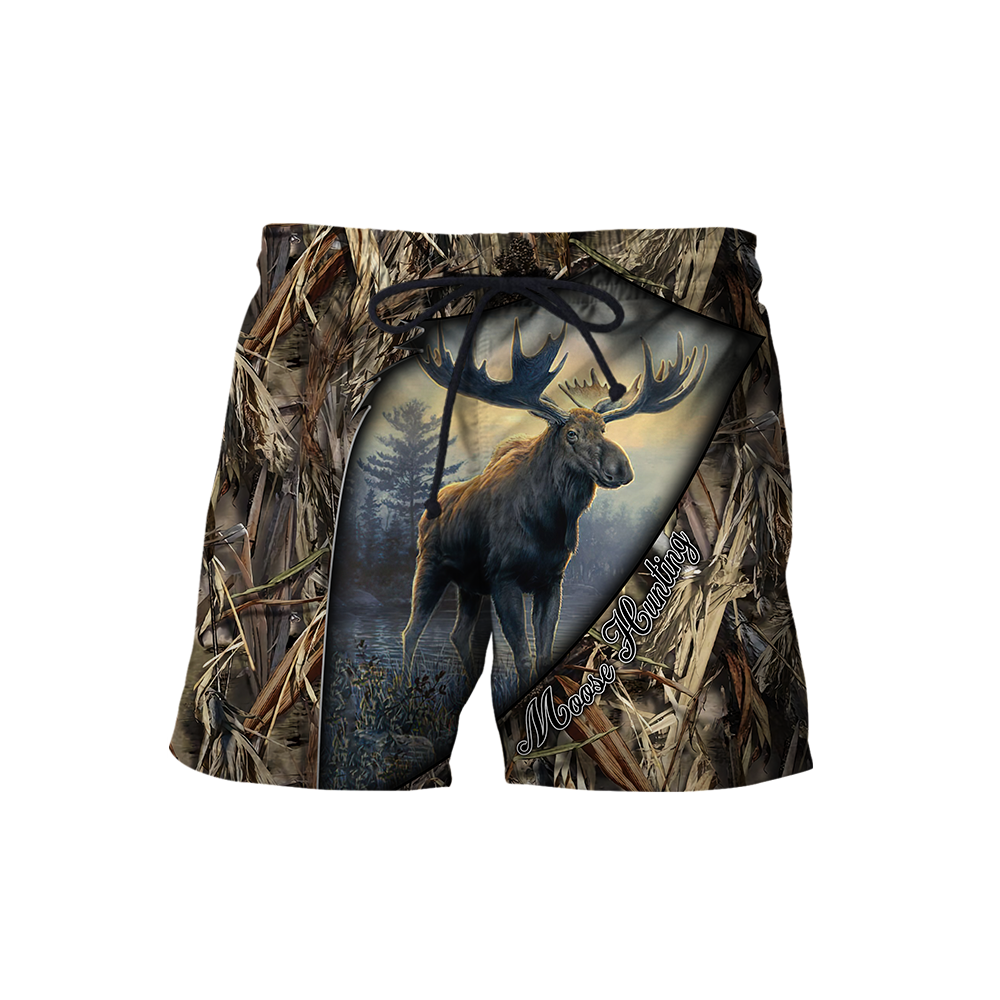 Moose Hunting 3D Over Printed Unisex Deluxe Hoodie