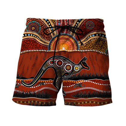 Aboriginal Australia Kangaroo running Lizard Art shirts for men and women