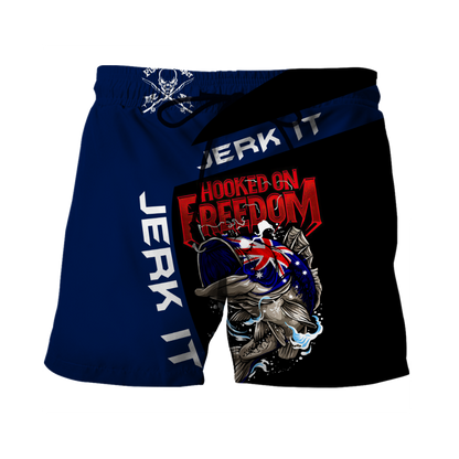 Tmarc Tee Hooked on Freedom Australia Fishing 3D printed shirts for men and women