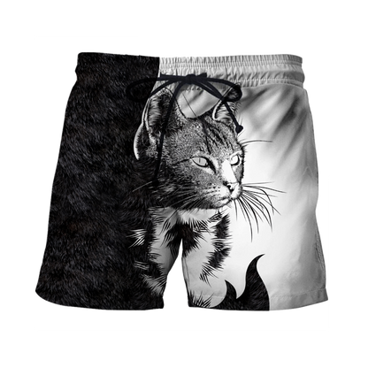 Love Black Cat Tattoo white 3D all over shirts for men and women