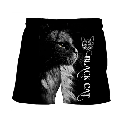 Love Black Cat Tattoo black 3D all over shirts for men and women