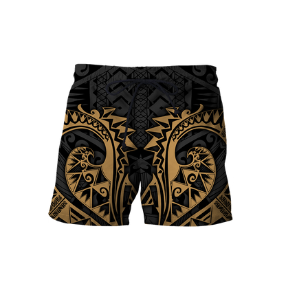 Samoa Polynesian Hoodie Gold Turtle Flowing 3d all over printed shirt and short for man and women AZ130201 PL - Amaze Style™-Apparel