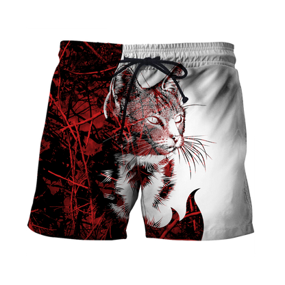 Love Black Cat Tattoo red 3D all over shirts for men and women