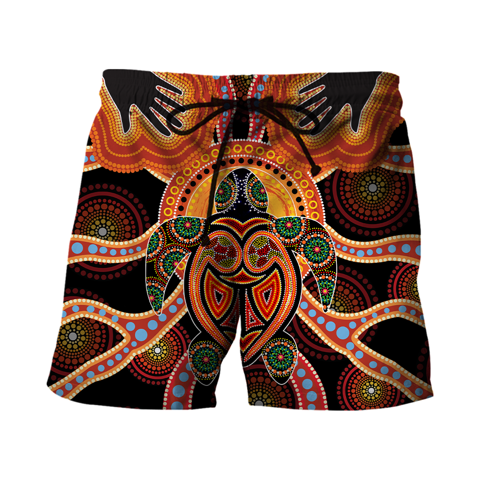 Aboriginal Turtle Touch the Sun Bedding Set, Australia Indigenous Painting Art shirts for men and women