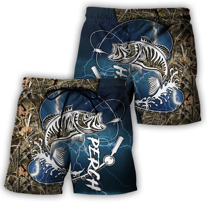 Perch Fishing huk up all Printing Shirts for men and women Blue color TR021202 - Amaze Style™-Apparel