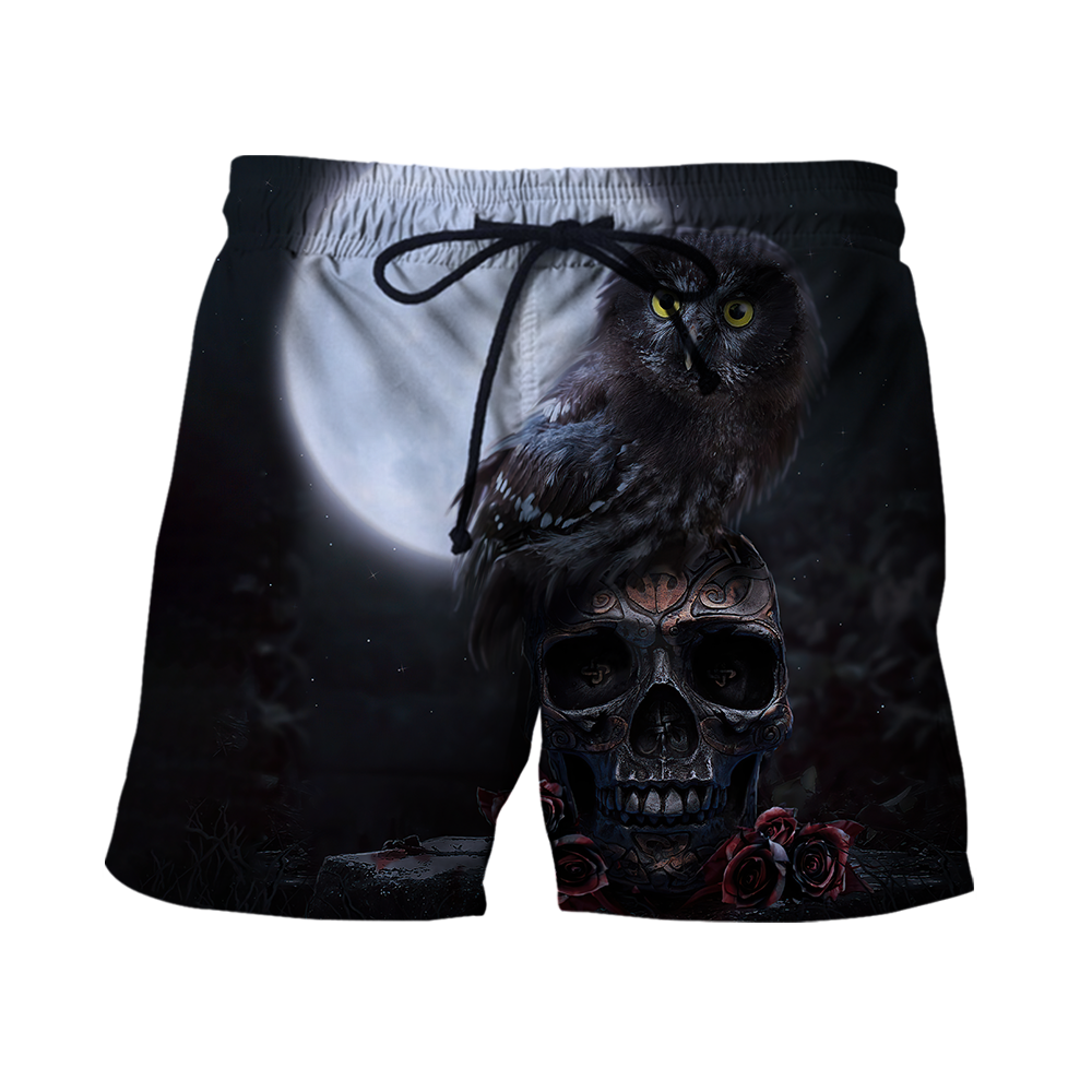 Skull And Owl All Over Printed Hoodie For Men And Women MEI