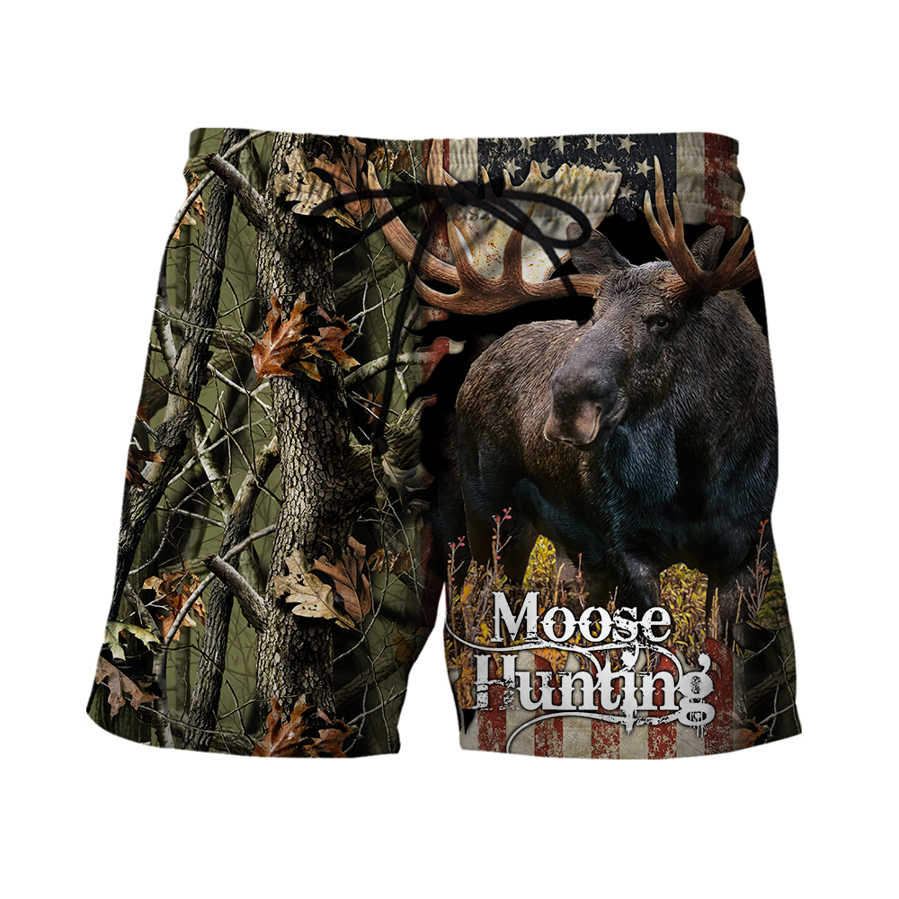 Personalized Name American Moose Hunting 3D All Over Printed Shirts