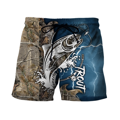 Trout Fishing Tattoo camo shirts for men and women blue color
