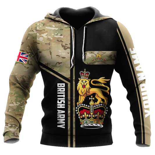 Custom name British Army Camo 3D Design print shirts