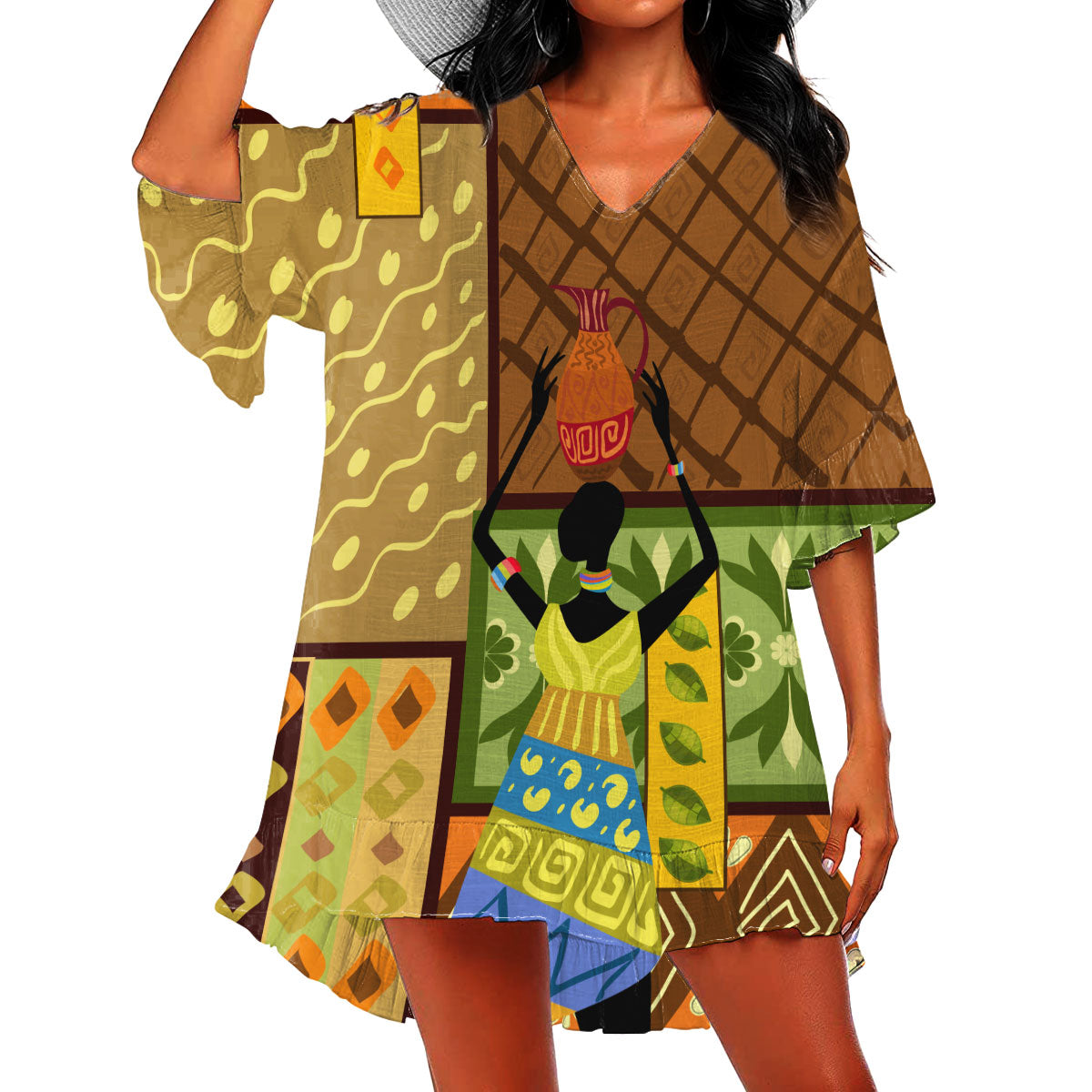 African Girl No 8 Swimsuit Cover Up NTN10072104