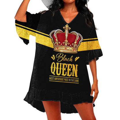African Culture  Black King Swimsuit Cover Up ML