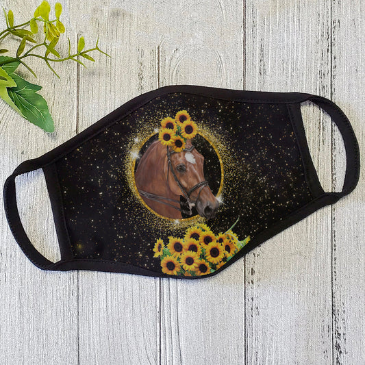 Beautiful Horse Sunflower Face Mask TN