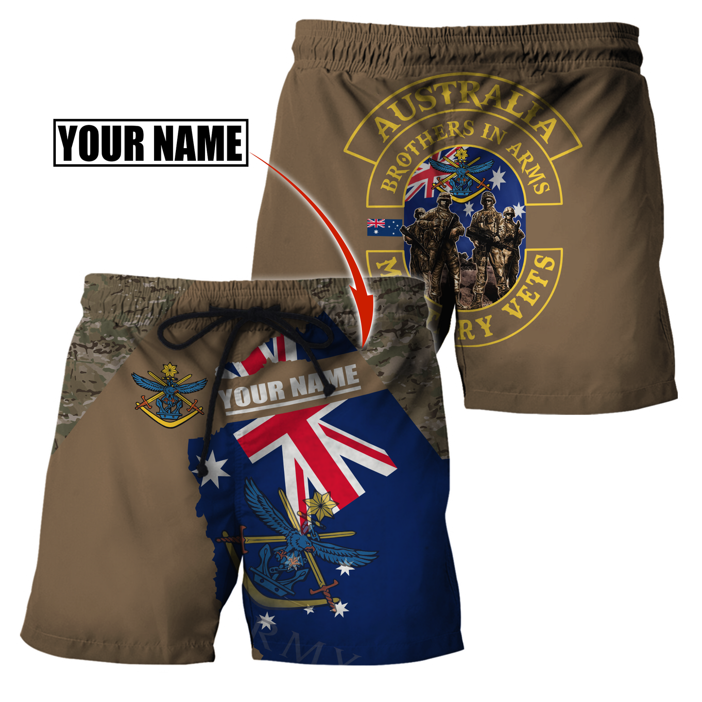 Tmarc Tee Custom name Australia Army Brothers in arms AU 3D print shirts