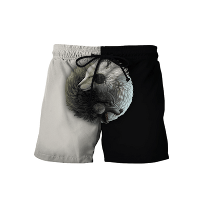 Wolf Yin and Yang 3D All Over Printed Unisex Deluxe Hoodie ML