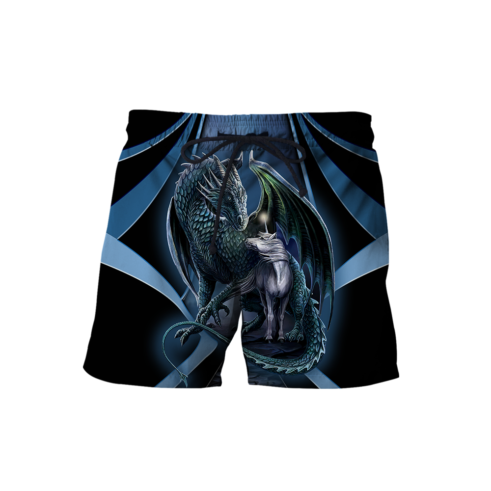 Premium All Over Printed Blue Dragon And Horse Shirts MEI