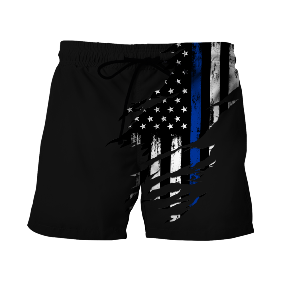 Thin Blue Line apparel US Law Enforcement custom name design 3d print shirts