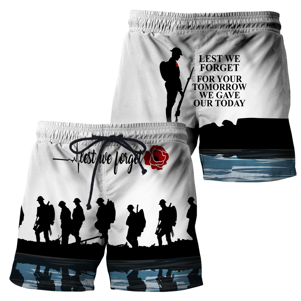 Lest we forget Honor the fallen UK Veteran 3D print shirts