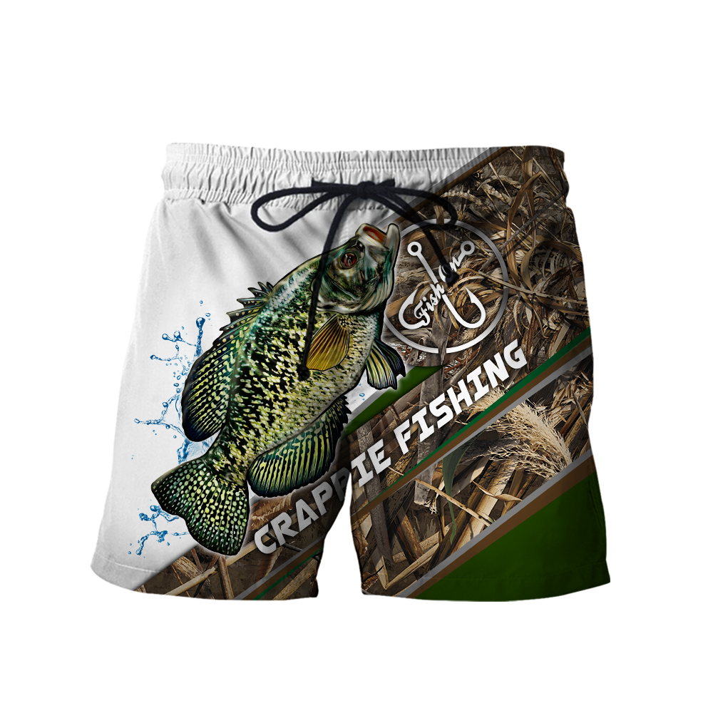 Custom name Crappie Fishing camo 3D print shirts
