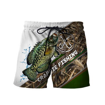 Custom name Crappie Fishing camo 3D print shirts