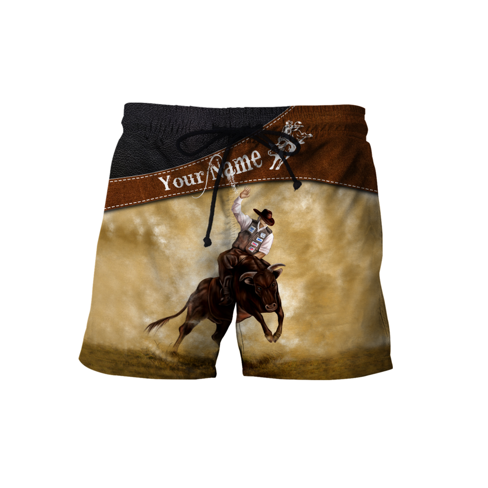Customize Name Bull Riding 3D All Over Printed Unisex Shirts Cowboy