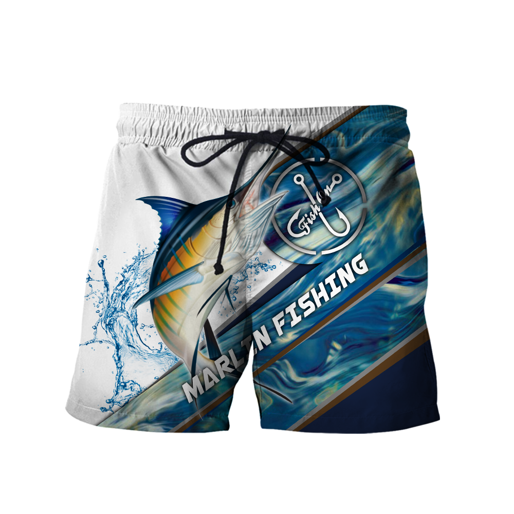 Custom name Marlin Fishing camo 3D print shirts