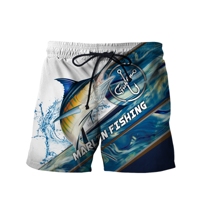 Custom name Marlin Fishing camo 3D print shirts