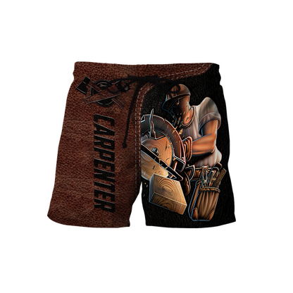 Personalized Name Carpenter 3D All Over Printed Unisex Shirts Leather Texture