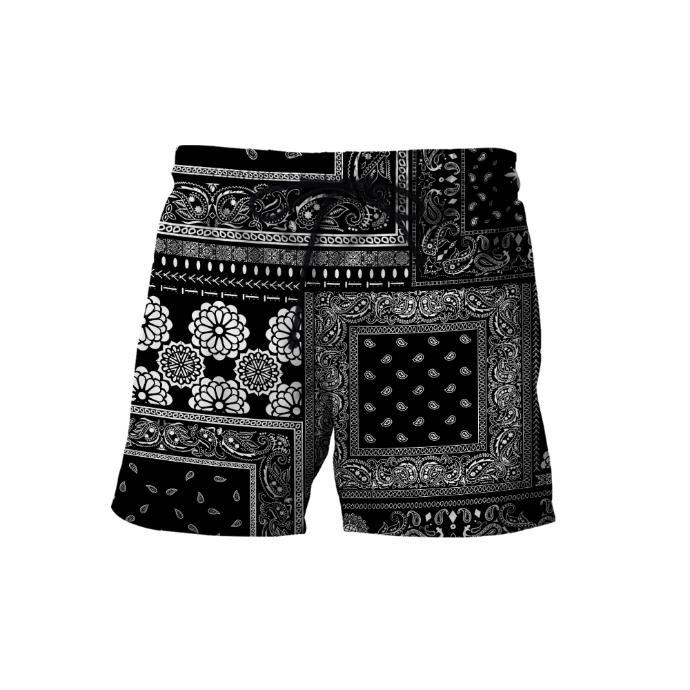 Paisley Bandana Vibe with Black White tone Street Style 3D All Over Printed