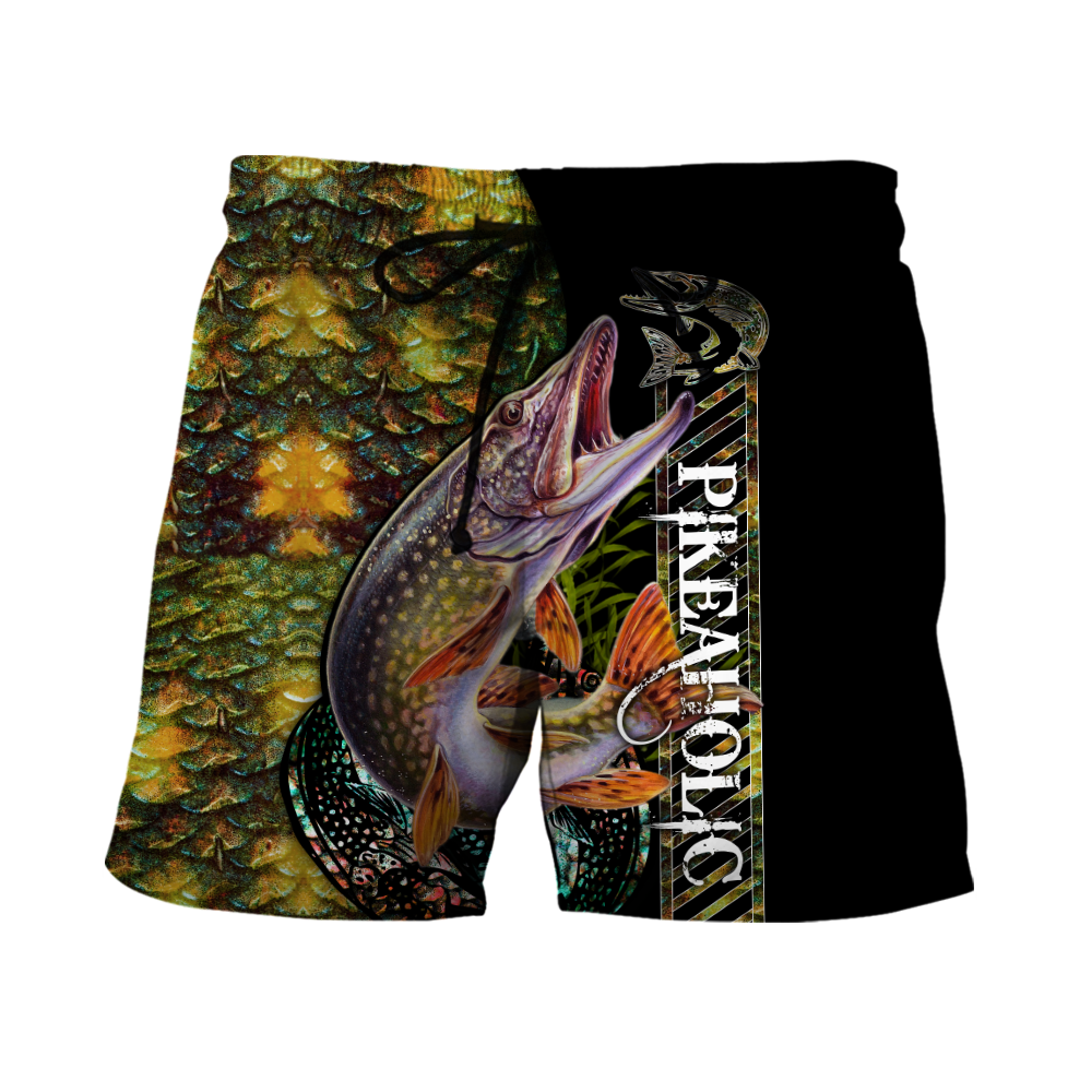 Fishaholic Northern Pike Fishing camo unisex 3d all over printed shirts