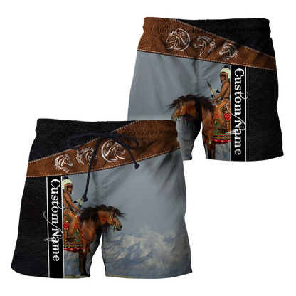 Personalized Name Native Horse 3D All Over Printed Unisex Shirts