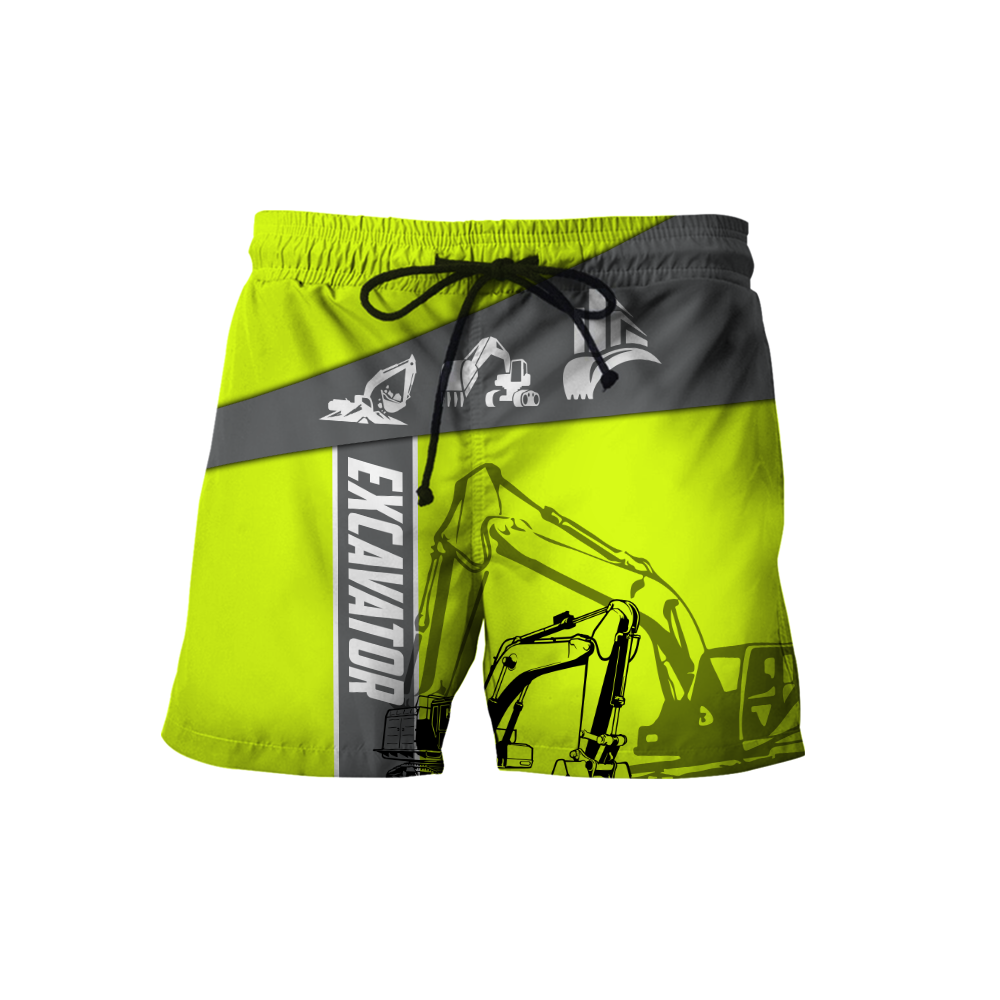 Green Excavator 3D All Over Printed Unisex Shirts