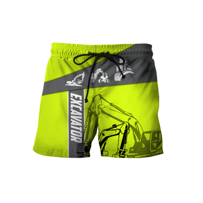 Green Excavator 3D All Over Printed Unisex Shirts