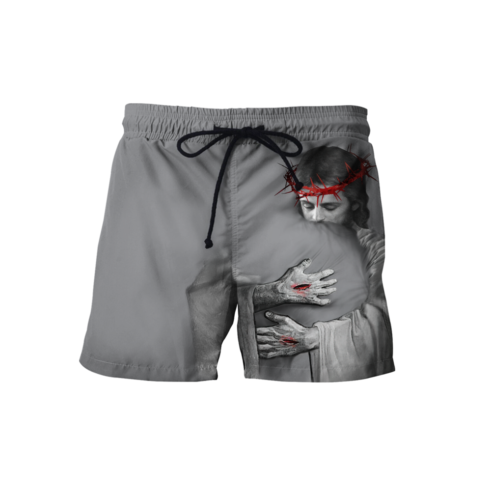 In the Arms of Lord v1 Grey Tone - Christian - 3D All Over Printed Baseball Shirt HV