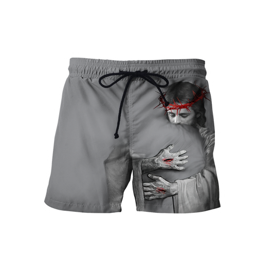 In the Arms of Lord v1 Grey Tone - Christian - 3D All Over Printed Baseball Shirt HV