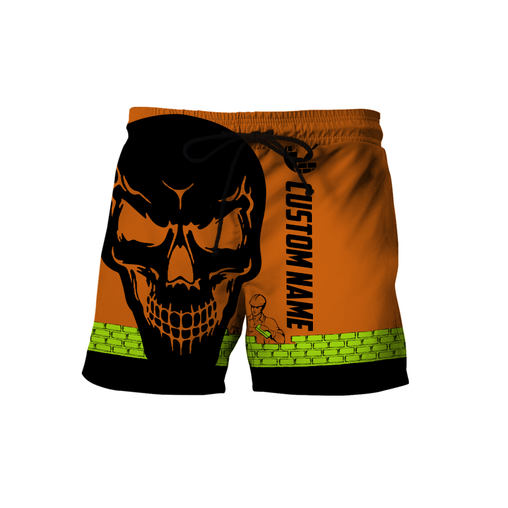 Premium Unisex Hoodie Customize Bricklayer Safety Skull ML