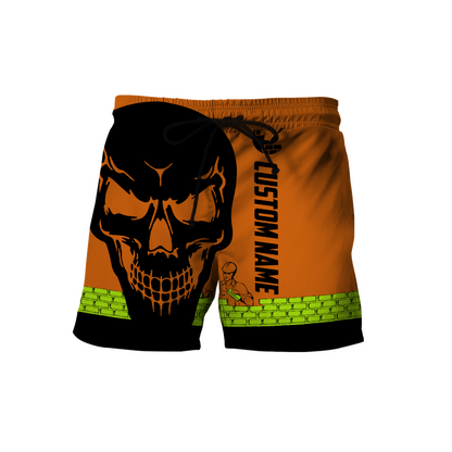 Premium Unisex Hoodie Customize Bricklayer Safety Skull ML