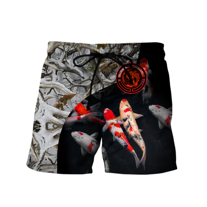 Custom name Koi fish underwater 3D Design print shirts