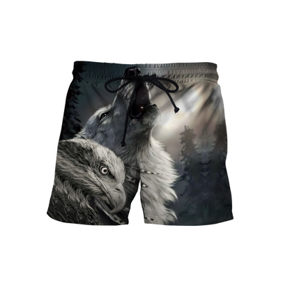 Eagle And Wolf Native American Hoodie 3D All Over Printed Shirts